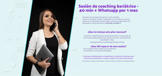 Sesión de coaching bariátrico - 40 min + Whatsapp por 1 mes
